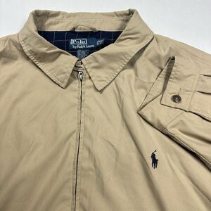 Polo Ralph Lauren Men's Bi Swing Windbreaker  Khaki Jacket Blue Pony Size 4XLT